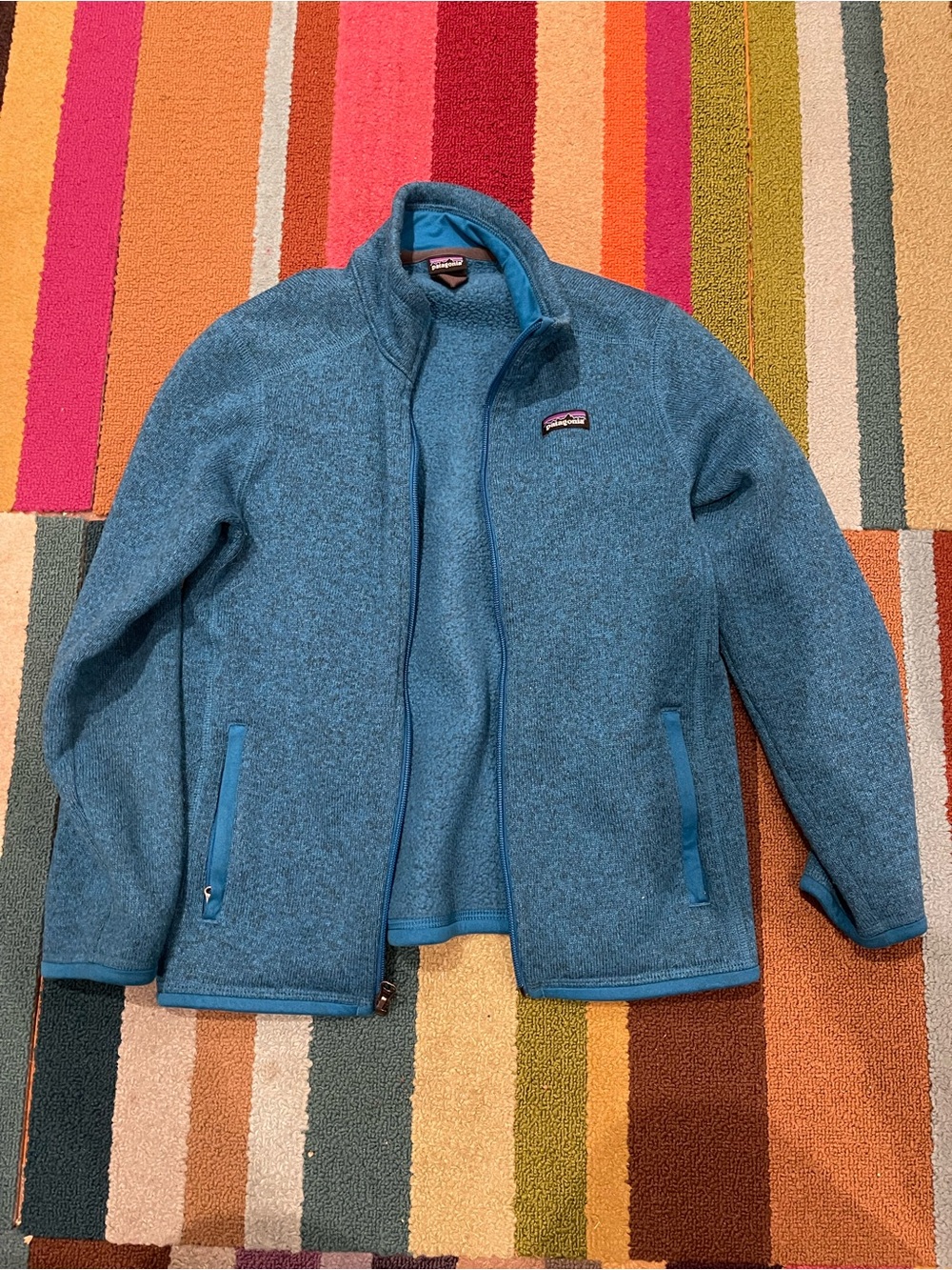 Patagonia Kids Teal Blue Full-Zip Fleece Jacket